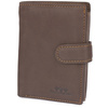 Men's vertical leather wallet with clasp large Beltimore brown RFiD I42