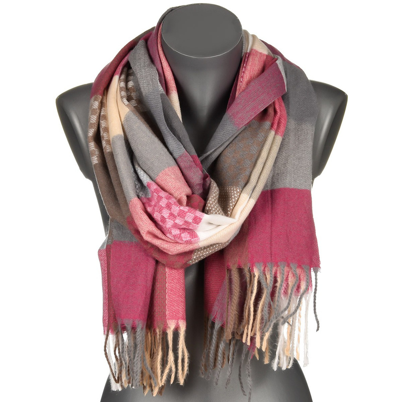 Pink Large Women's Cotton Warm Scarf Autumn RE-66