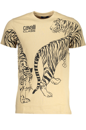 CAVALLI CLASS HERREN-KURZÄRMELIGES T-SHIRT BEIGE