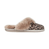 Women's slippers with leopard fur