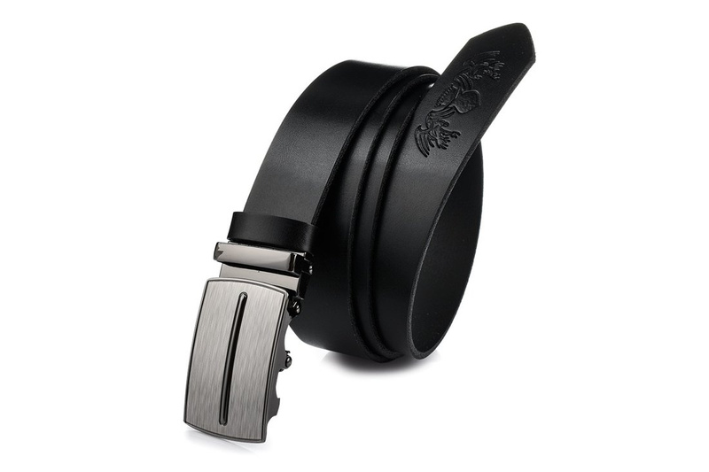 Beltimore leather men's black automatic belt A55 : Colors - black, Strap size - r.115-130 cm