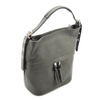 Leather women's shoulder shopper bag with fringes