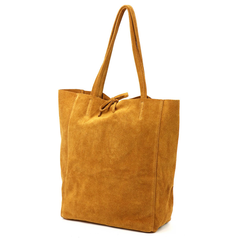 Leather suede women's shopper bag by Patrizia