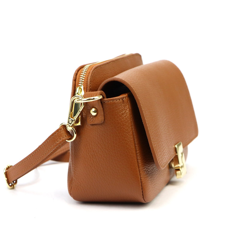 Leather elegant women's crossbody messenger bag