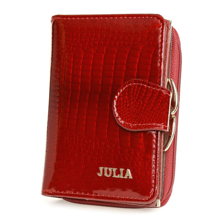 Rot Julia Rosso Frauen vertikale Leder Brieftasche RFID F59