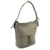 Leather women's shoulder shopper bag with fringes