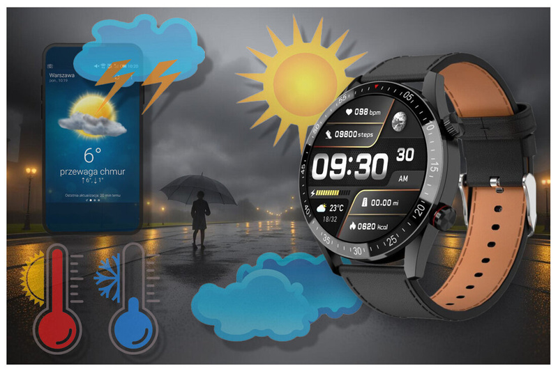 SMARTWATCH MĘSKI GRAVITY GT4-4 - WYKONYWANIE POŁĄCZEŃ, KROKOMIERZ (sg023d)