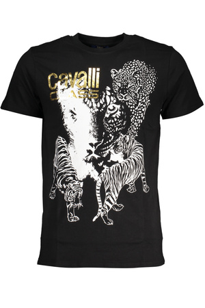 CAVALLI CLASS HERREN-KURZARM-T-SHIRT SCHWARZ