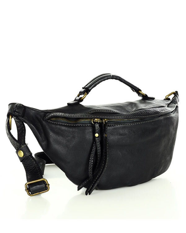 Women's vintage leather messenger bag