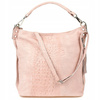 Powder pink leather bag suede shopper w10