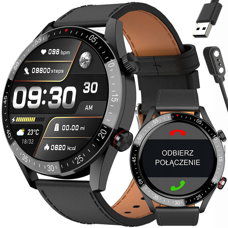 SMARTWATCH MĘSKI GRAVITY GT4-4 - WYKONYWANIE POŁĄCZEŃ, KROKOMIERZ (sg023d)