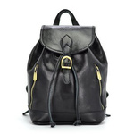 Women's packable backpack made of thick natural leather