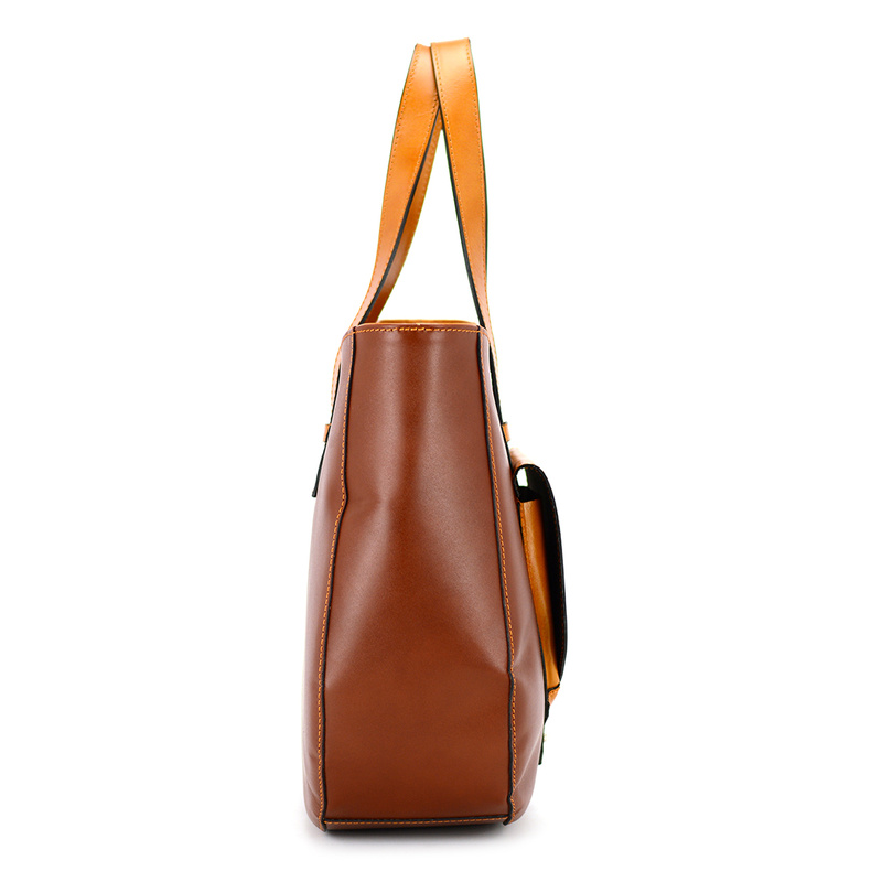 Leather shoulder bag large women's shopperbag