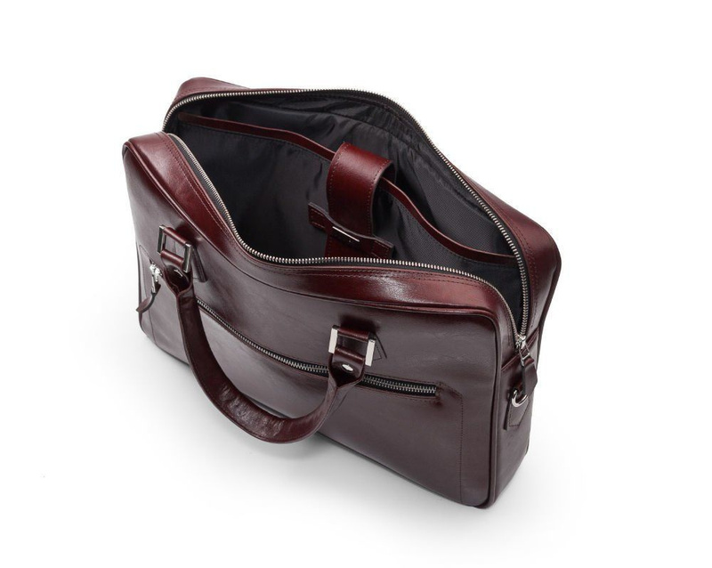 Laptop bag Solier SL23 brown-maroon