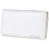 White pearl leather lacquered women's wallet CROCO 827