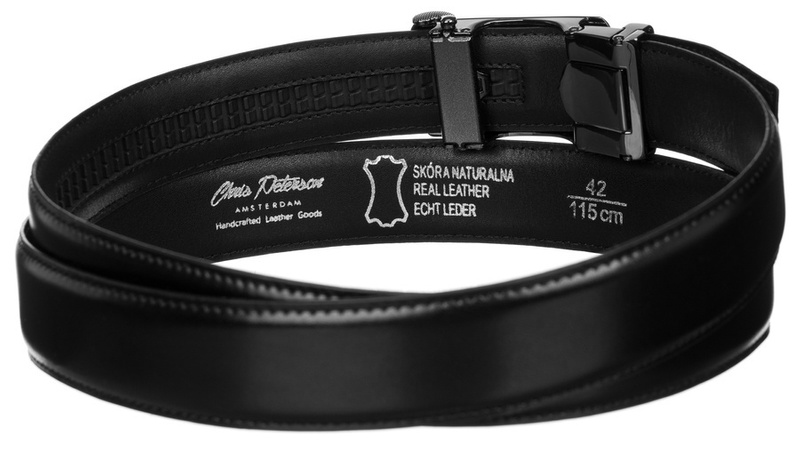 Pasek PU+skóra 35 mm PTN AB35-105-02-PUL BLACK