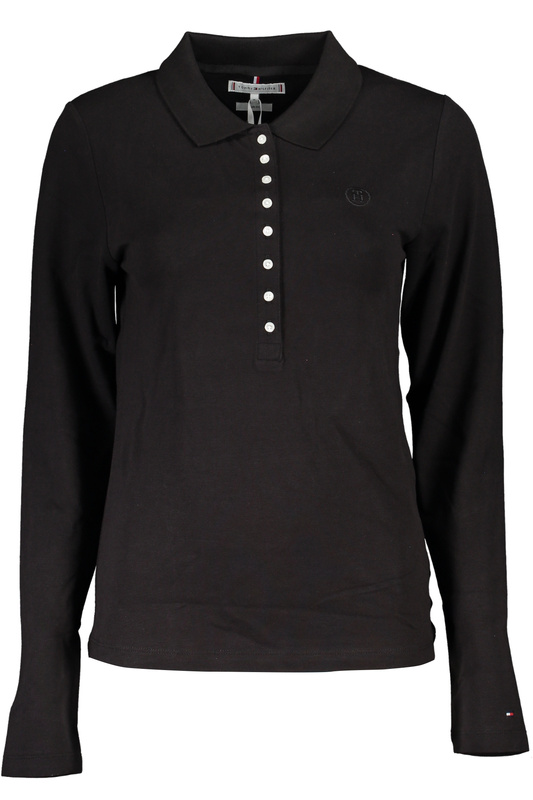 TOMMY HILFIGER DAMEN LANGARM POLOSHIRT SCHWARZ