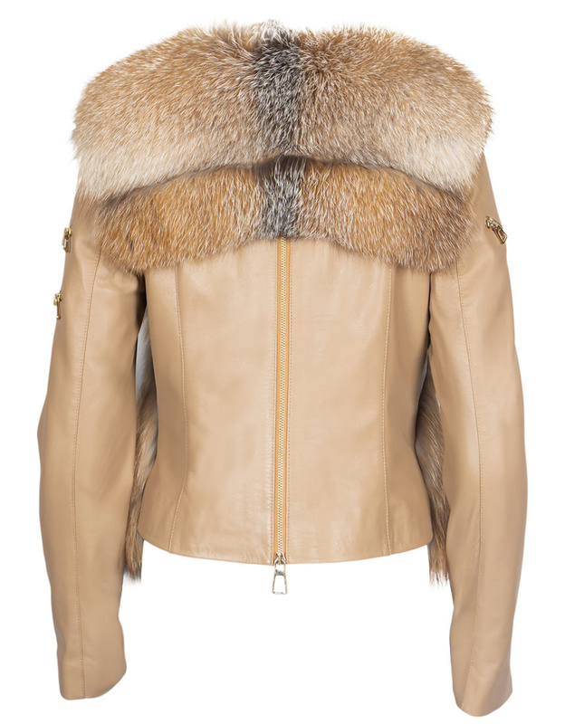 Women's genuine leather jacket with fur Bukowski