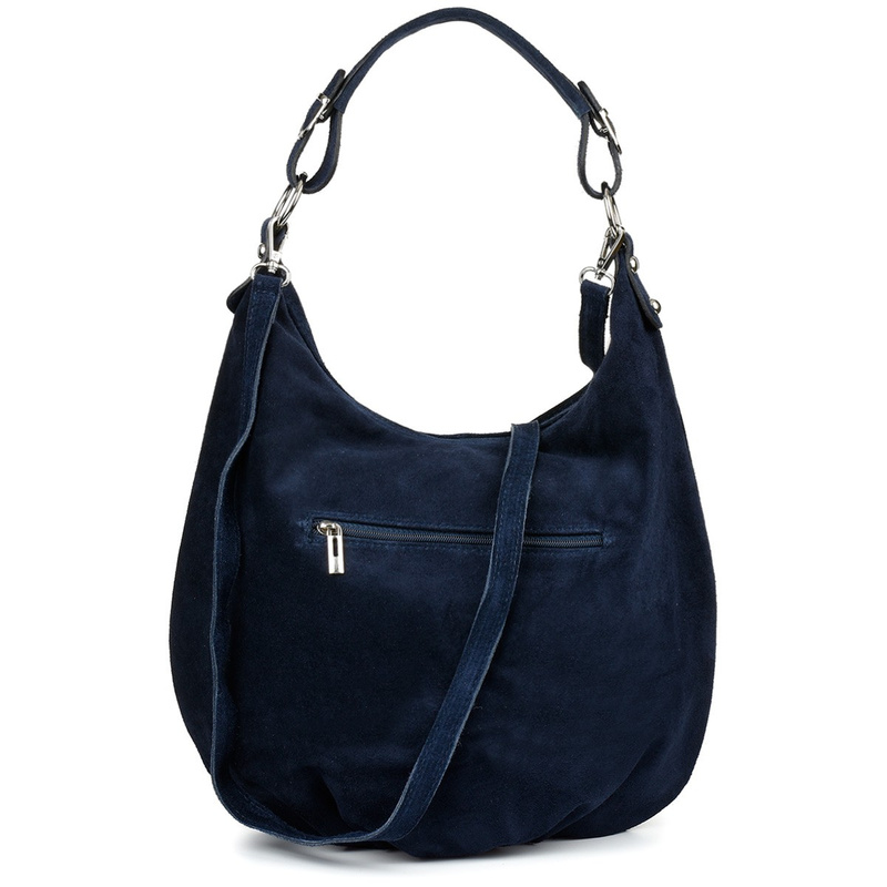 Navy blue Vera Pelle Suede A4 Leather Handbag K51 bag