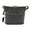 Women's leather messenger bag fastened over the shoulder