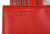 Women's leather wallet large horizontal with earworm RFiD red BELTIMORE 038