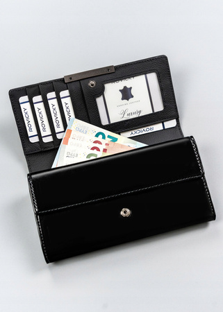 Leather & leatherette wallet RFID 4U CAVALDI PX22-21-BL