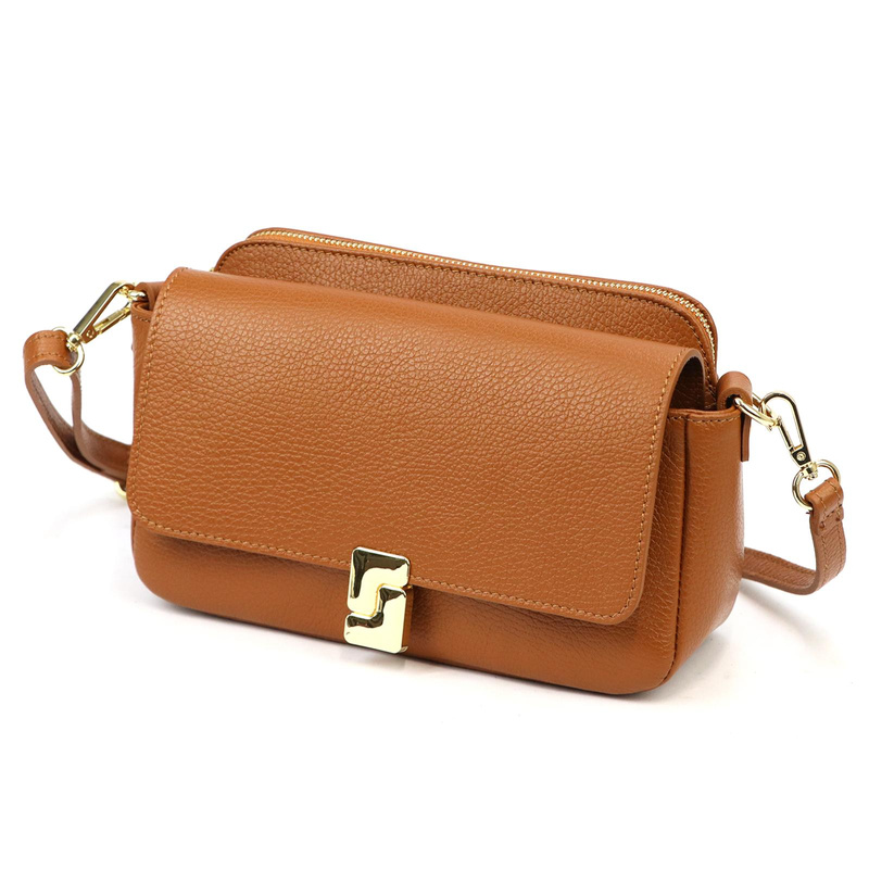 Leather elegant women's crossbody messenger bag