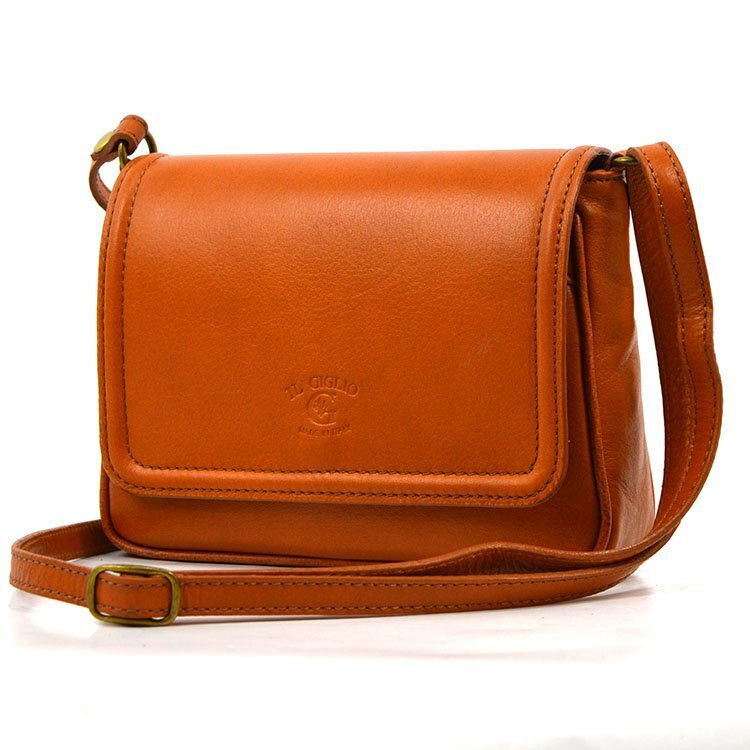 Leather messenger bag, elegant, over the shoulder, women's