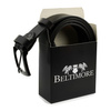 Beltimore full grain leather men's premium black belt E17 : Strap size - r.100-115 cm