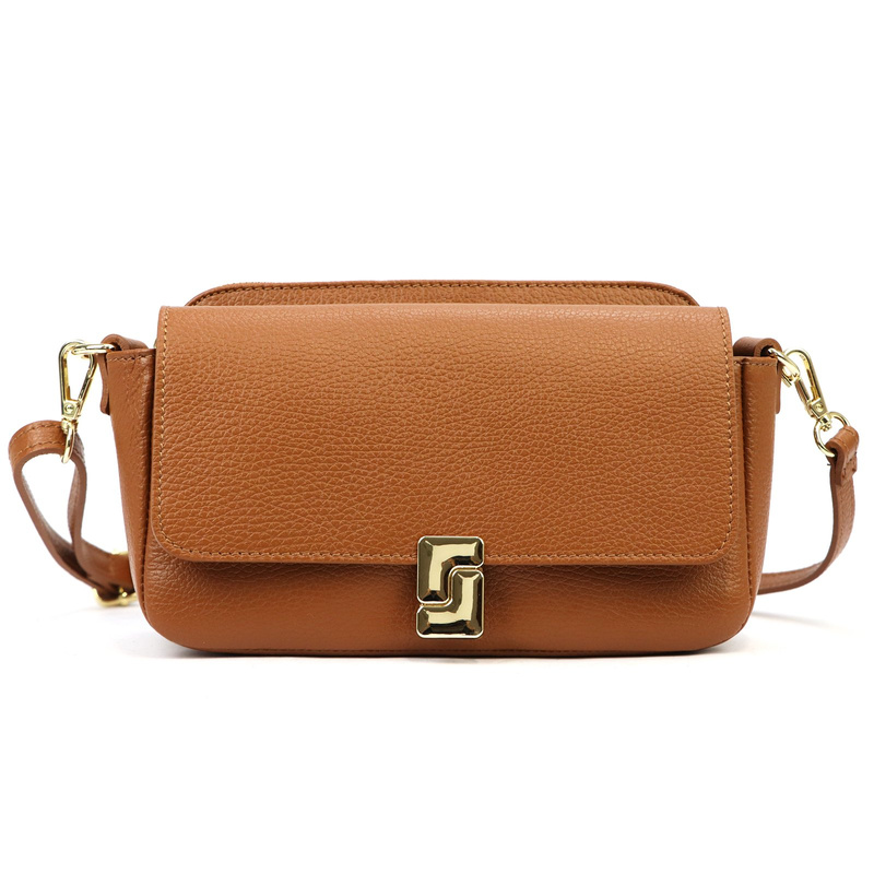 Leather elegant women's crossbody messenger bag