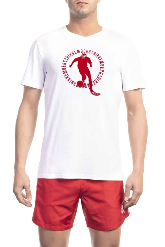 Koszulka T-shirt marki Bikkembergs Beachwear model BKK1MTS02 kolor Biały. Odzież Męskie. Sezon: