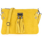 Women's small formal handbag suede yellow soft adjustable strap X52