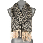 Black Large Women's Warm Cotton Checkerboard Scarf ST-23