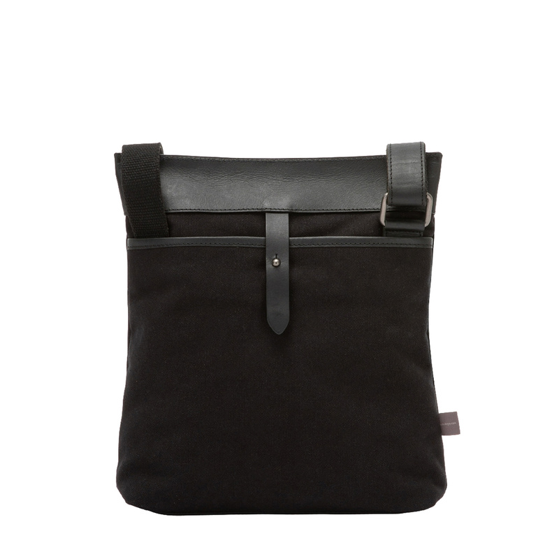 DUDU Shoulder Bag for Mens in Canvas Leather Zipped Messenger Crossbody Bag Tablet and iPad Holder