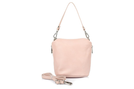 Powder Pink Leather Handbag Small Postbag Italian Leather T85