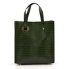 Women's large crocodile leather shoulder shopper bag