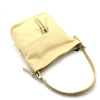 Leather women's shoulder shopper bag with fringes