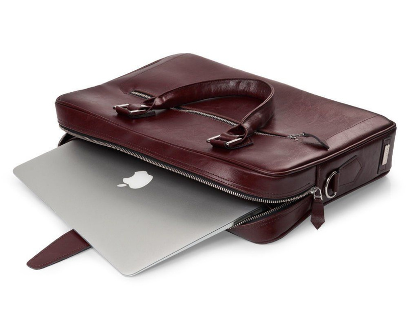 Laptop bag Solier SL23 brown-maroon