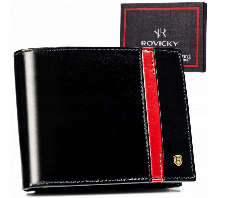 Portfel męski skórzany 22323-RVTP BLACK+RED