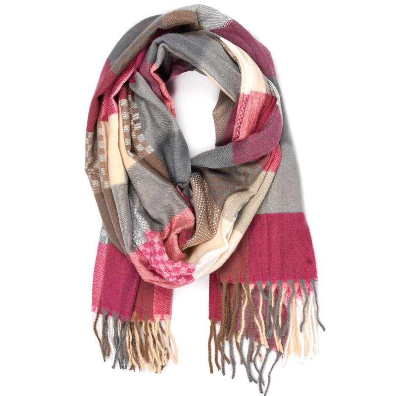 Pink Large Women's Cotton Warm Scarf Autumn RE-66