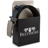 Beltimore men's leather belt navy blue automatic A56 : Colors - navy blue, Strap size - r.105-120 cm