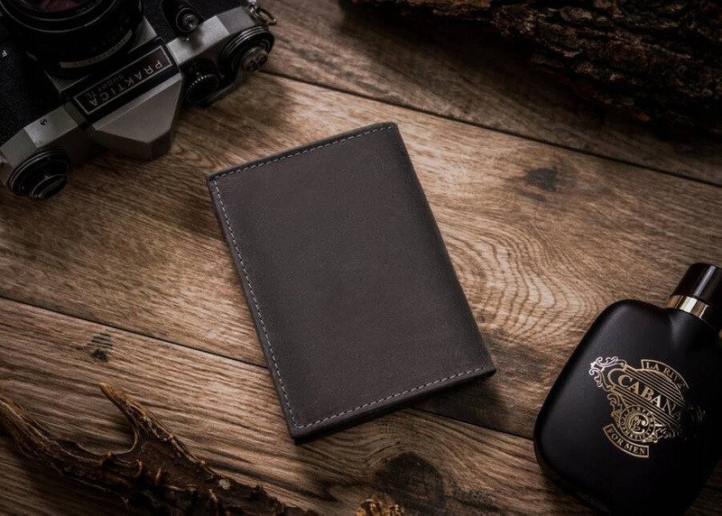 Large leather wallet with an individual pattern