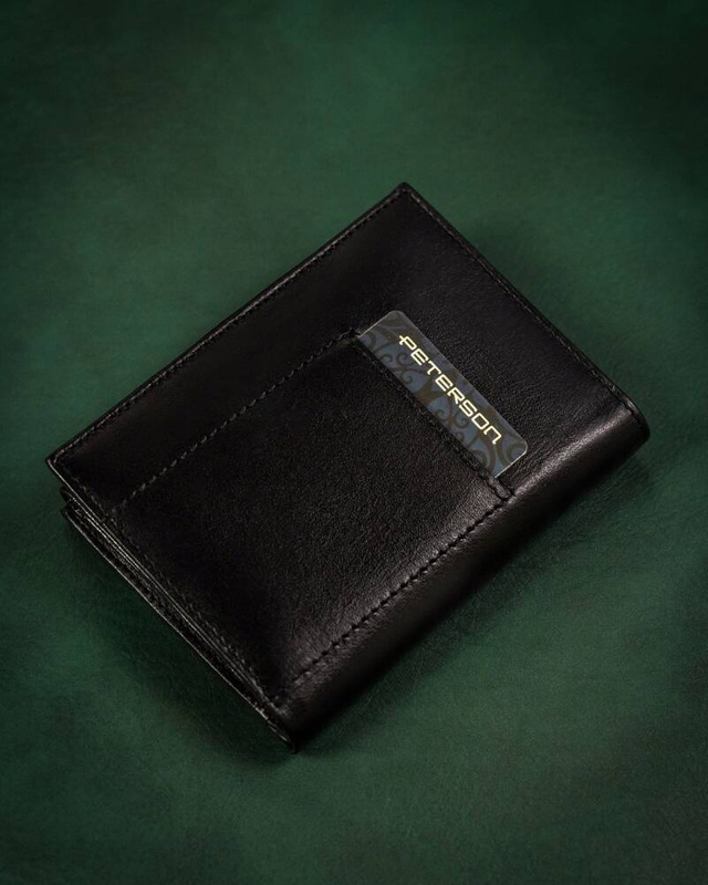 Leather wallet & key ring set PETERSON PTN SET-M-N4-KCS