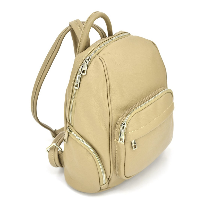 Leather urban women's backpack, spacious and stylish