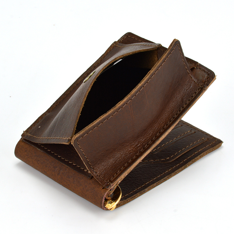 Card holder, small men's leather wallet with RFID