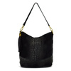 Spacious, stylish women's messenger bag in crocodile leather