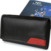 Women's leather wallet large retro horizontal RFiD black BELTIMORE 043