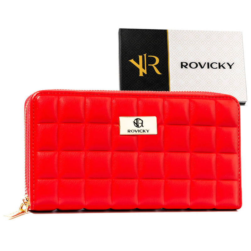 Große, gesteppte, elegante Damenbrieftasche von Rovicky