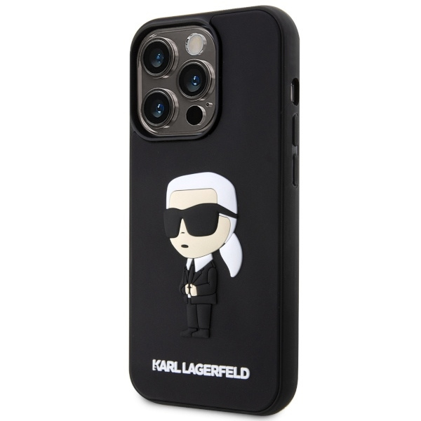 Karl Lagerfeld KLHCP14X3DRKINK iPhone 14 Pro Max 6.7" czarny/black hardcase Rubber Ikonik 3D