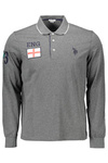 US POLO SHIRT LONG SLEEVE MEN&#39;S GRAY